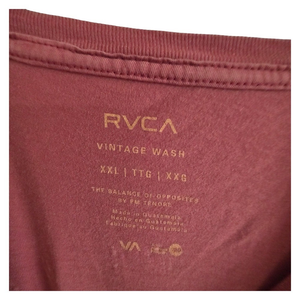 RVCA Mens Vintage Wash VA Hawaii State of Aloha Graphic T-Shirt Burgundy XXL - Picture 4 of 8